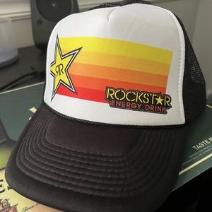Rockstar Energy Drink Trucker Black & White Hat SnapBack